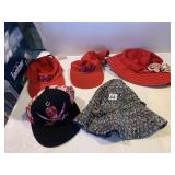 5 HATS INCLUDING POLO SKELETON, SUN HATS BLACK
