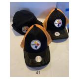 THREE STEELER HATS INCLUDING TWO BALL CAPS