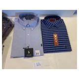 TWO NEW SHIRTS RALPH LAUREN 16 1/2 33 BLUE,