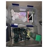 PLASTIC STORAGE CONTAINERS WITH STRINGS OF LIGHTS