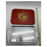 KROMEX ALUMINUM TRAY W/ DECORATIVE HANDLES,