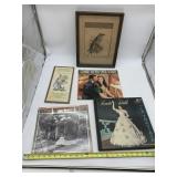 VINTAGE FRAMED BIRD PRINT, GONE W/ THE WIND