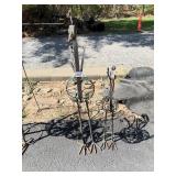 WROUGHT IRON GARDEN STAKES, ORNAMENTAL CAGE