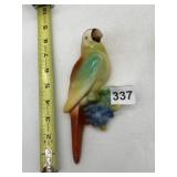 NAPCOWARE CERAMIC PARAKEET WALL POCKET, PASTEL