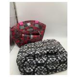 RED FOLIAGE INSULATED TOTE, BLACK WHITE FLORAL