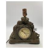 UNITED VINTAGE METAL CLOCK LAMP W/ CHERUB
