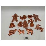 COPPER-TONE HOLIDAY & ANIMAL COOKIE CUTTERS.