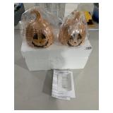 VALERIE CERAMIC ILLUMINATED JACK-O-LANTERNS, PR.