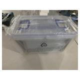 CLEAR PLASTIC STORAGE CONTAINER W/ LID, BLUE