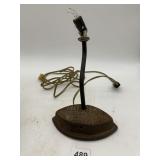 VTG ASBESTOS SAD IRON, CAST IRON BASE, GOOSENECK