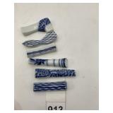 JAPANESE CERAMIC CHOPSTICK RESTS, BLUE & WHITE,