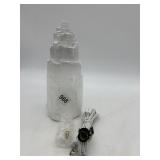 SELENITE CRYSTAL TABLE LAMP, NATURAL RAW FORM, W/