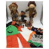 SCARECROW DOLLS, HALLOWEEN FABRIC DECORATIONS,