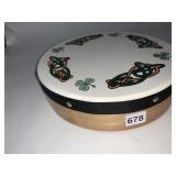IRISH BODHRAN DRUM, CELTIC KNOT SHAMROCK DESIGN,