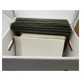 STAPLES FILE STORAGE BOX W/ HANGING FILE FOLDERS,