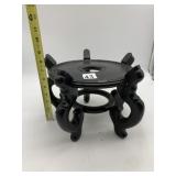 DECORATIVE WOOD DISPLAY STAND, CARVED LEGS, ROUND