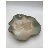 STONEWARE BOWL, ORGANIC WAVY EDGE, MAPLE LEAF