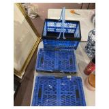 PLASTIC COLLAPSIBLE STORAGE CRATES W/ HANDLES,