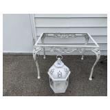 METAL TABLE AND LANTERN