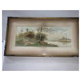 HOWARD WATERCOLOR PAINTING, PASTORAL LANDSCAPE W/