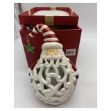 SANTA CLAUS CERAMIC LIGHT-UP FIGURINE, PIERCED