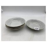 JAMESTOWN CHINA ALLEGRO OVAL BOWLS, GOLD RIM.