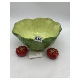 CHERIE CERAMIC LETTUCE SERVING BOWL, TOMATO SALT