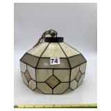 STAINED GLASS PENDANT LIGHT SHADE, GEOMETRIC