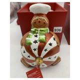 GINGERBREAD MAN LUMINARY W/ LED CANDLE, STAR