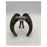LITE HORSESHOE WELDED METAL HOLDER, RUSTIC DECOR.