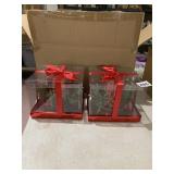 DECORATIVE CHRISTMAS BOXES, CLEAR PLASTIC, RED