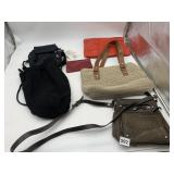 PU & POLYESTER CROSSBODY BAG W/ TAG, KNITTED
