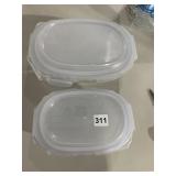 LOCK & LOCK GLASS FOOD STORAGE CONTAINERS, OVAL,