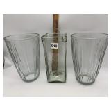 GLASS DECOR PIECES, FLUTED CLEAR GLASS,