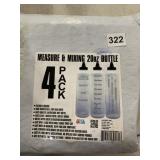 LAUBE INC. MEASURE & MIXING 20OZ BOTTLES, 4 PACK,