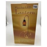 FLAMELESS LED LANTERN W/ METAL HANGING HOOK.