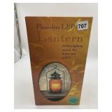FLAMELESS LED LANTERN W/ AUTOMATIC TIMER, METAL