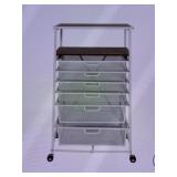 ORIGAMI GREY MESH MULTI-DRAWER ROLLING STORAGE