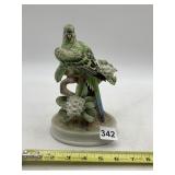 SANFORD JAPANESE CERAMIC PARAKEET FIGURINE,