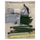 GREEN PLASTIC PLANT SUPPORT STAKES, HOOKED TOPS.