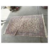 KIRMAN RUG 128" X 69" WOOL FLORAL DESIGN RUG
