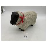 DECORATIVE SHEEP FIGURINE, CARVED WOOD HEAD W/