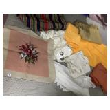 ASSORTED TEXTILE LOT, FLORAL EMBROIDERED FABRIC,
