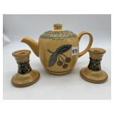 PFALTZGRAFF CHERRIES OF JOY TEAPOT W/ MATCHING