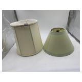 FABRIC LAMPSHADES, DRUM AND CONICAL SHAPES, CREAM