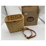 PETERBORO BASKET CO. WOVEN BASKET W/ LEATHER