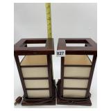 PR WOODEN WALL SCONCES, FROSTED PANELS,