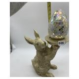 GOLD-TONE RESIN RABBIT DECOR, MOSAIC TILE EGG