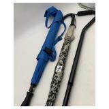 ASSORTED UMBRELLAS, BLUE W/ CARRYING CASE,