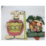 WOODEN EASTER BUNNY DECOR, INCLUDES WELCOME HOME